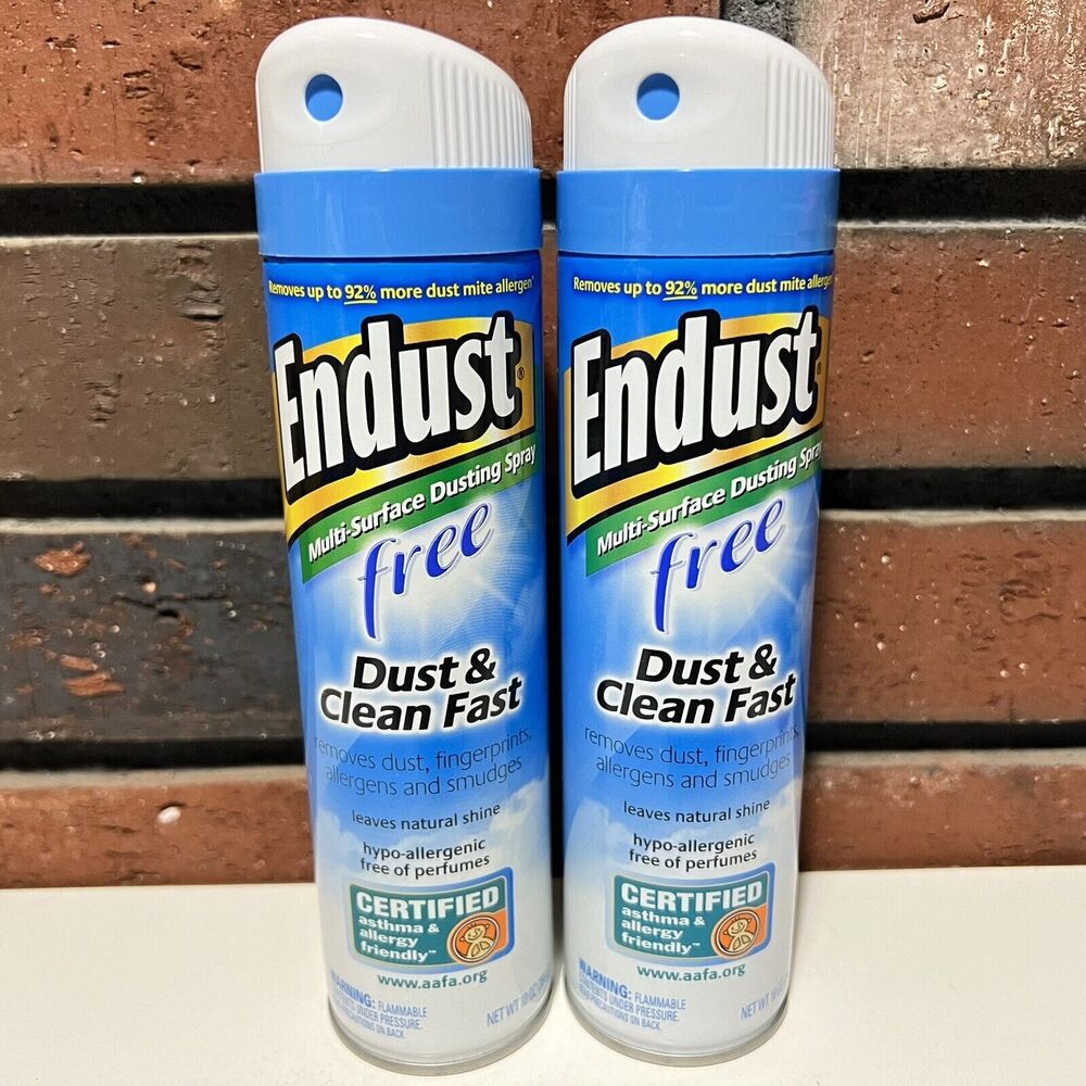 2 Endust Fragrance Free Hypo-Allergenic Dusting and Cleaning Spray, 10 Fl Oz